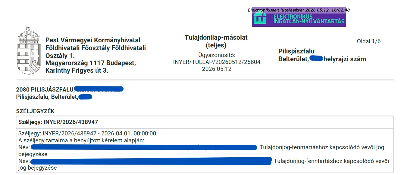 Tulajdoni lap széljegy